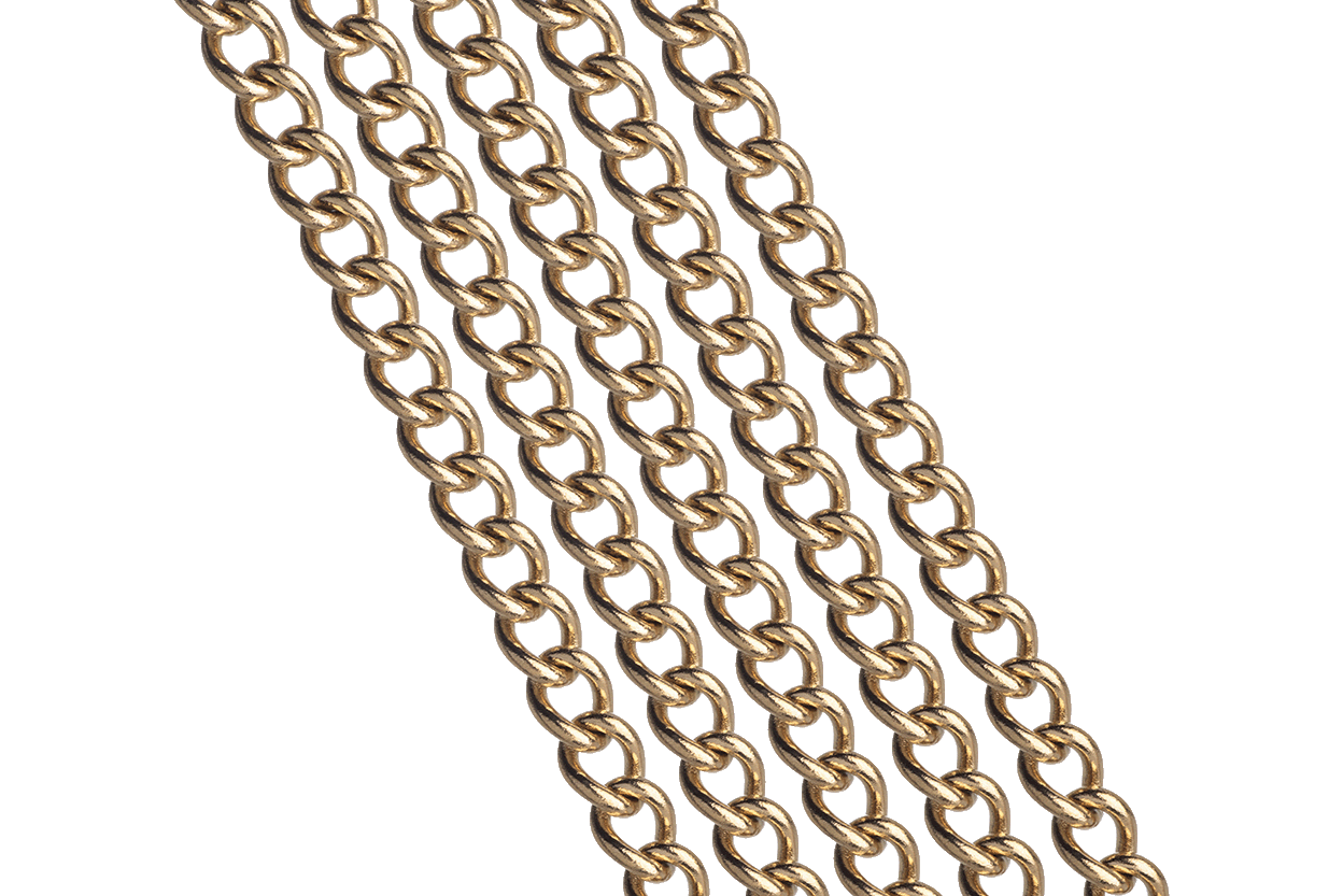 Curb Chain Non-Tarnish Gold 4mm x 3mm Stainless Steel Sold by the Foot CH-121SS/G