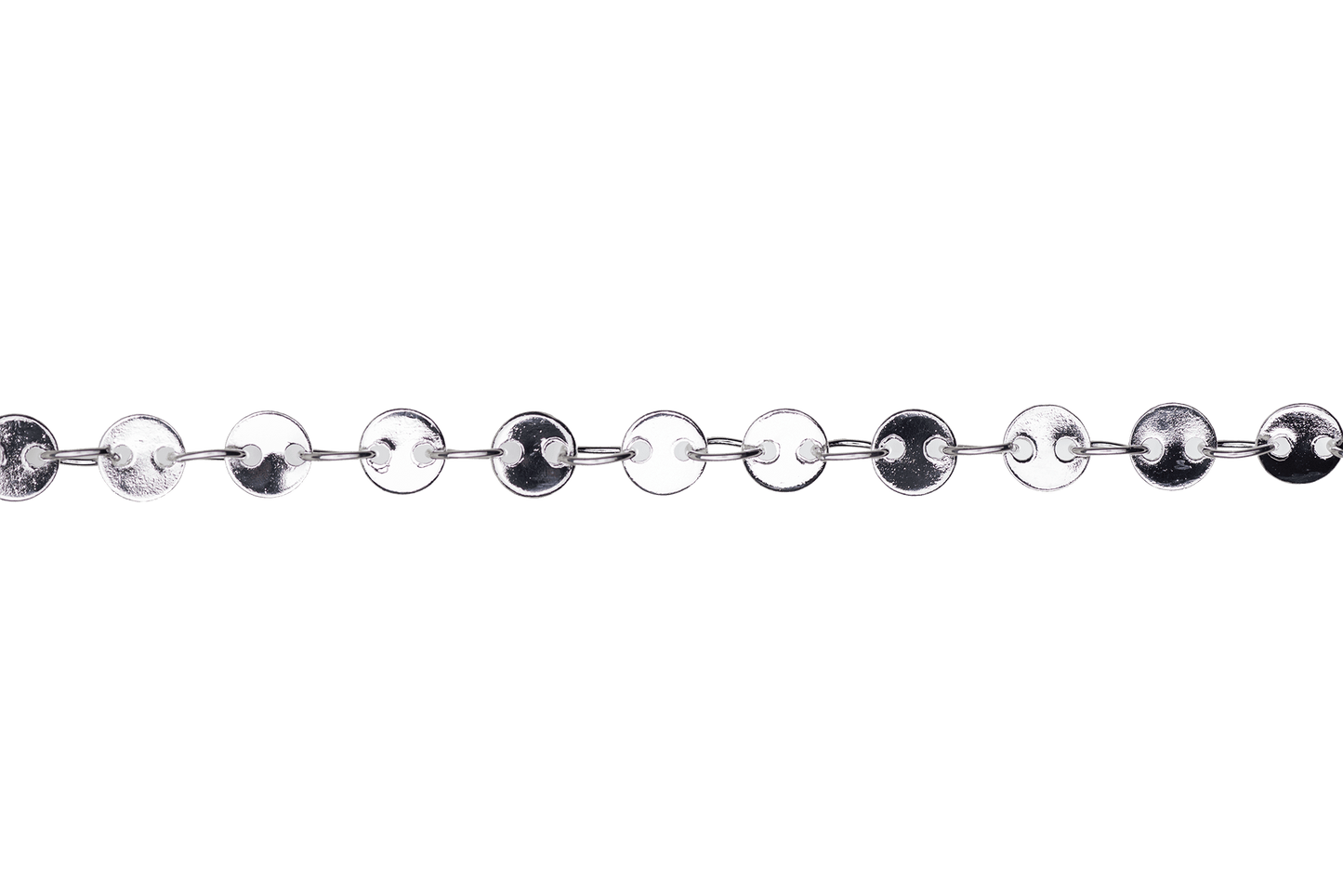Round Disc Specialty Chain Medium Size measures 4mm available in Multiple Finishes sold by the Foot - CH 897