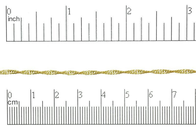 Singapore Curb Chain - 1.5mm available in Multiple Colors sold by the Foot - CH 805