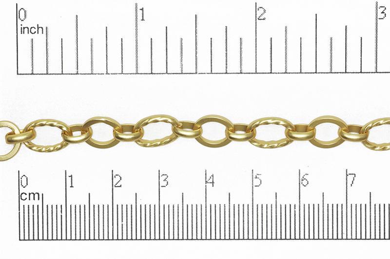 11mm x 7.5mm Textured and Plain Link Cable Chain Sold by The Foot - CH 860