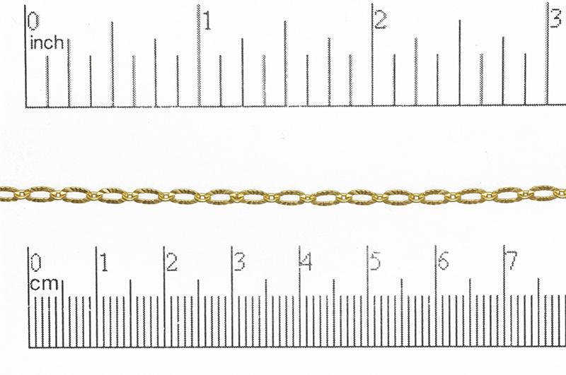 3mm x 4.8mm Textured Oval Linked Cable Chain Sold by The Foot - CH 867