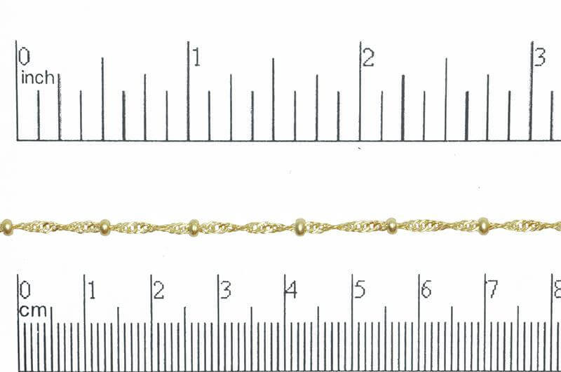 2mm Elegant Twisted Satellite Curb Chain - Made of plated brass - Sold by the foot - Ch-873