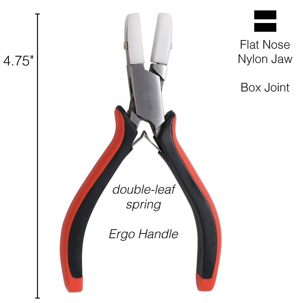 Beadsmith Super Fine Ergo Double Nylon Jaw Flat Nose Pliers