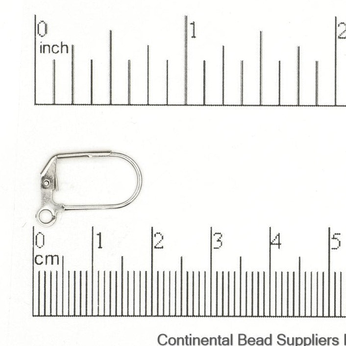 17mm x 11mm Stainless Steel Leverback Ear wires sold by the Dozen - EW2SS