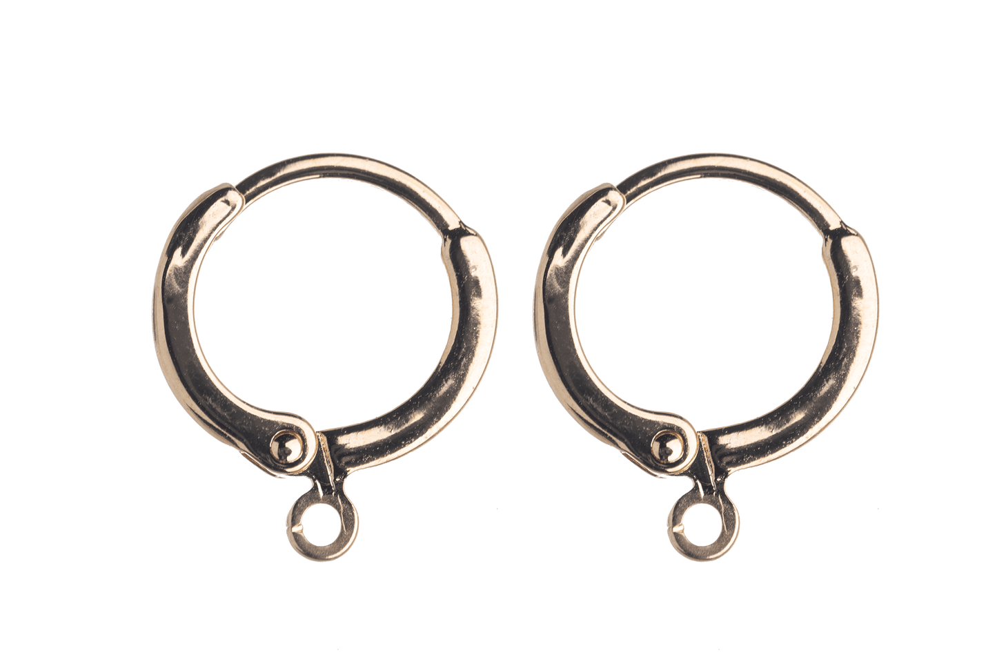 14mm Hoop Earrings w/ Loop - Made of plated brass - Sold individually - EW5018