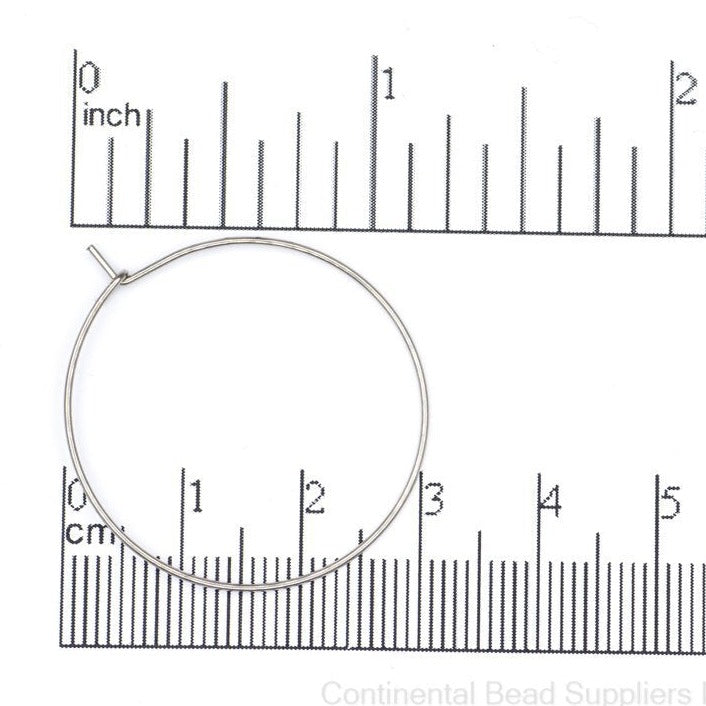 30mm Hoop Ear Wire Earring. Stainless Steel. Sold by the Dozen - EW9SS