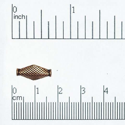 15mm x 7mm Mesh Diamond Bead - Made of Copper - Sold Individually - CC1240