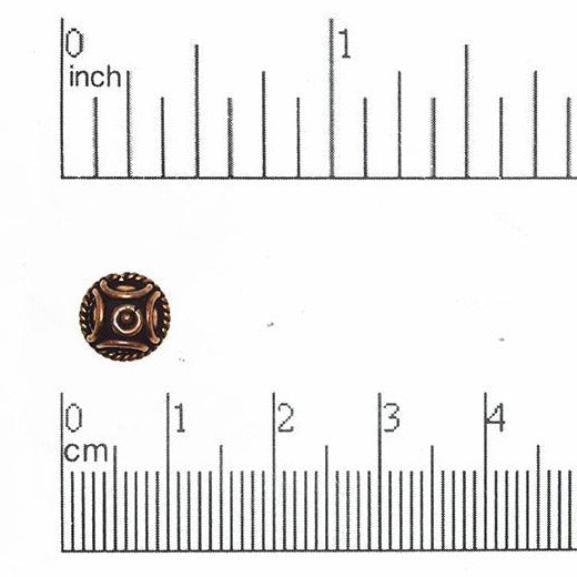 7mm Diamond Eye Bead Cap - Made of solid copper - Sold individually - CC1996