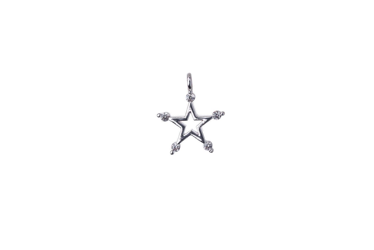 11.5mm x 9.5mm Cubic Zirconia Star Charm - Plated Brass - Sold Individually - K122