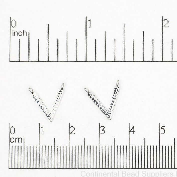 V Shaped Charm Pendant 12.25mm x 12mm sold by the Piece - K138