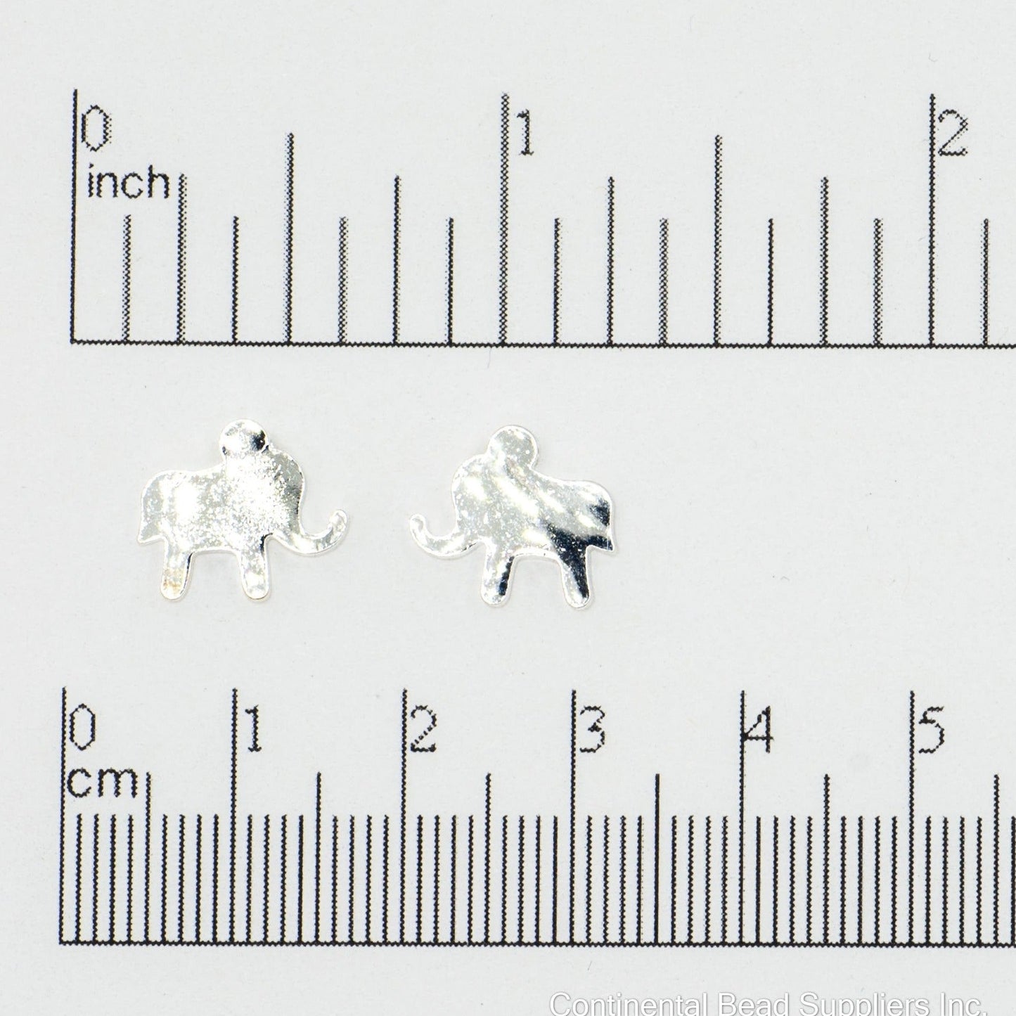 12.5mm x 9.5mm Elephant Charm Pendant - 1mm Hole - Brass - Silver and Gold Finishes - Sold by the Piece - K147