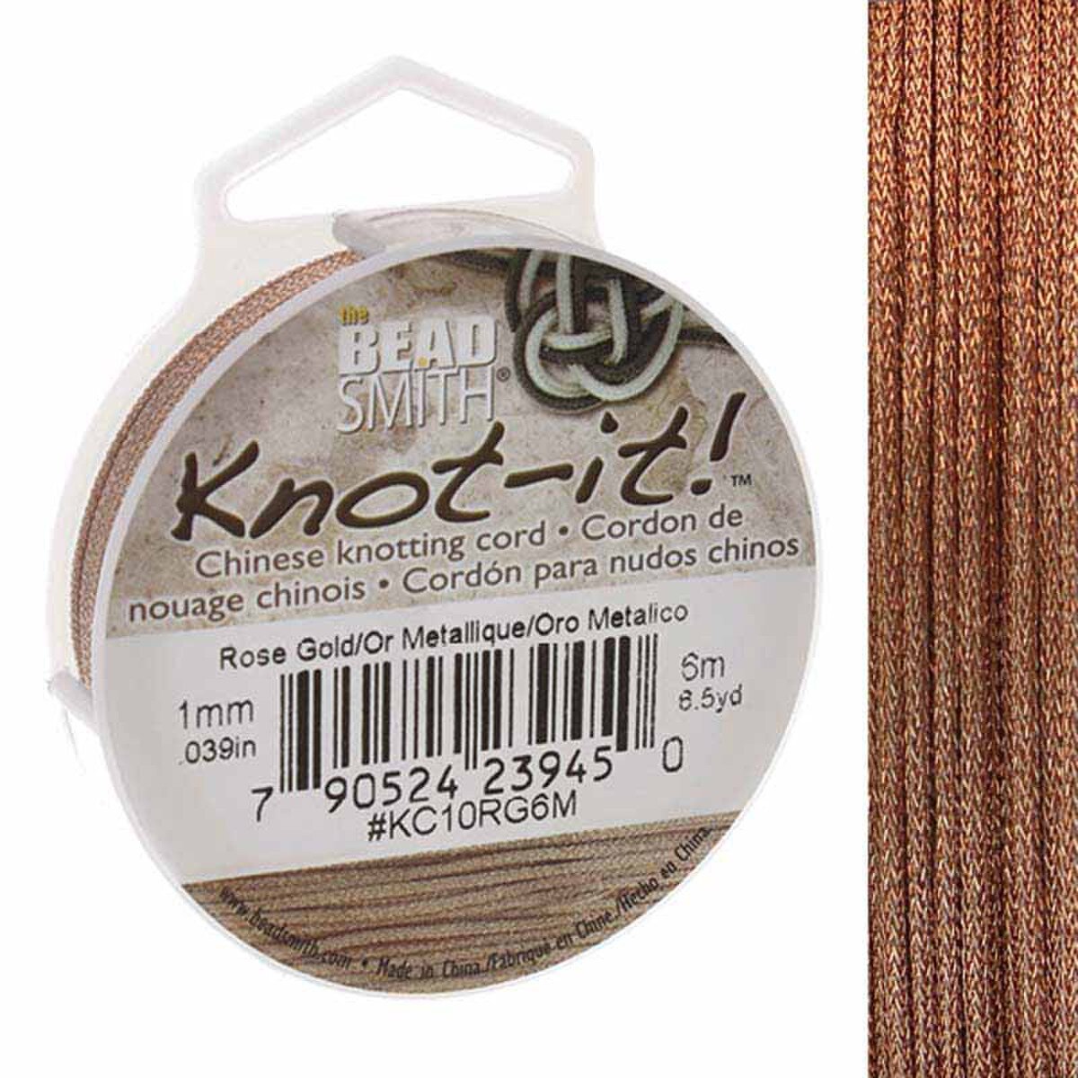 CHINESE CORD 1MM 6 METERS METALLIC ROSE GOLD