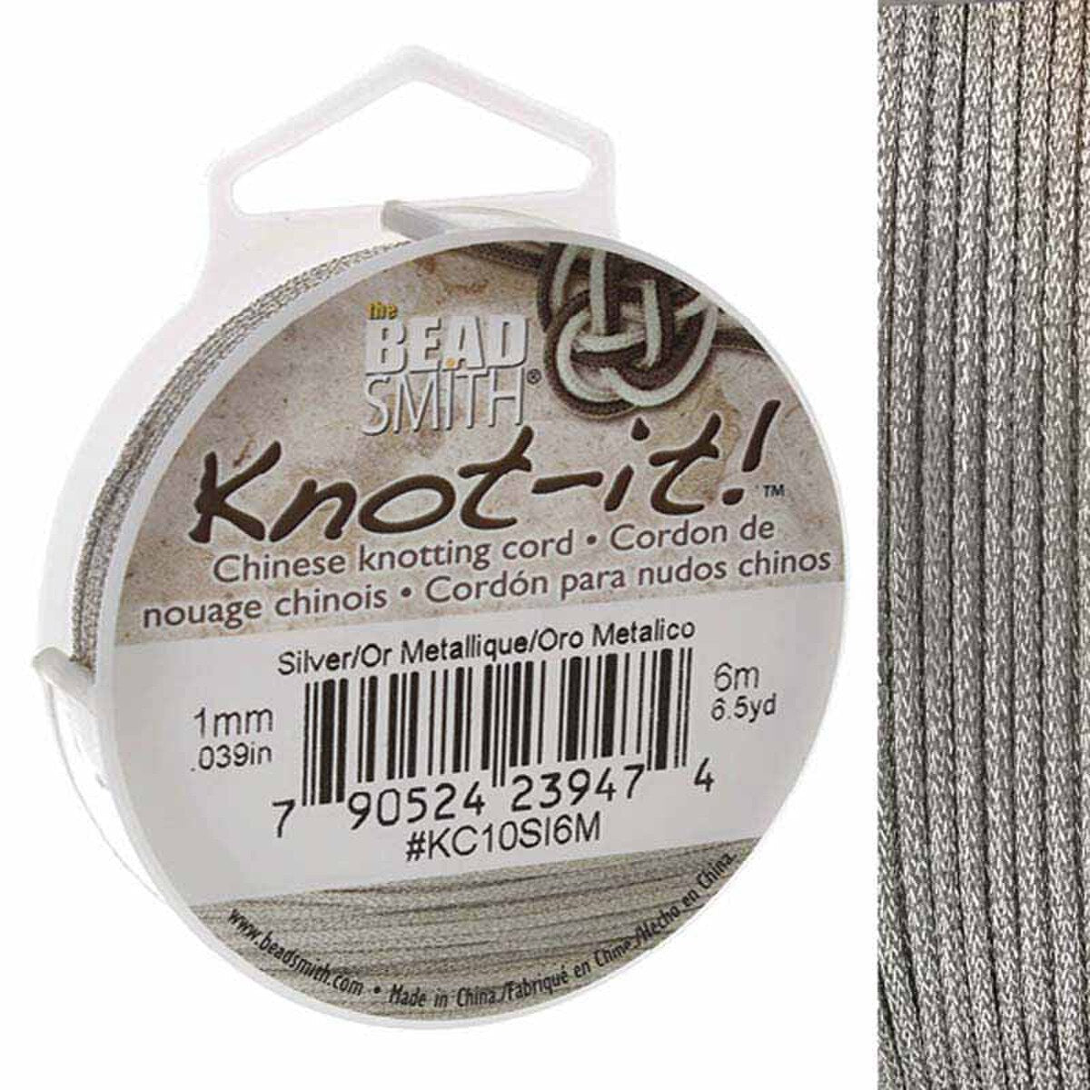 CHINESE CORD 1MM 6 METERS METALLIC SILVER