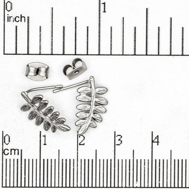 16mm Symmetrical Butternut Tree Branch Earring - Earnut Included - Satin Rhodium Silver and Satin Hamilton Gold Finishes - Sold by the Piece - KE-13