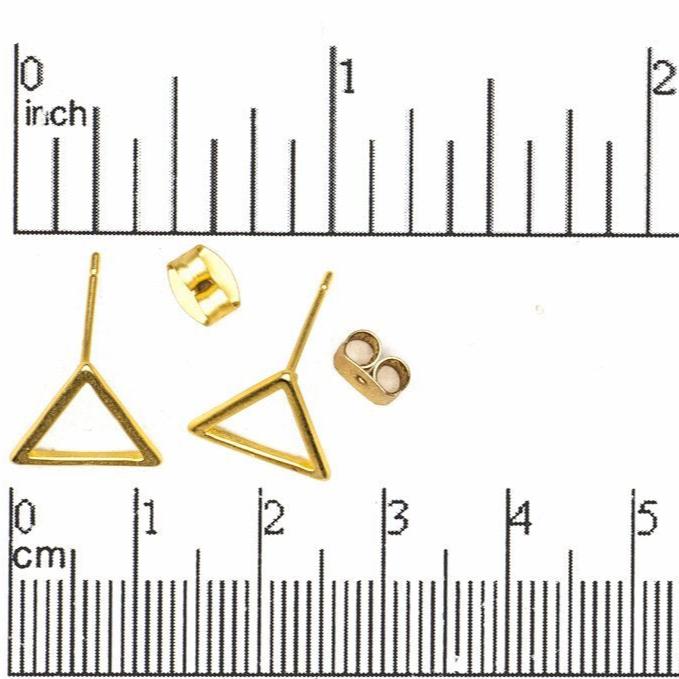 11mm Triangle Earring with 21 Gauge Post - Nickel-Free - Earnut Included - Sold Individually - KE-19