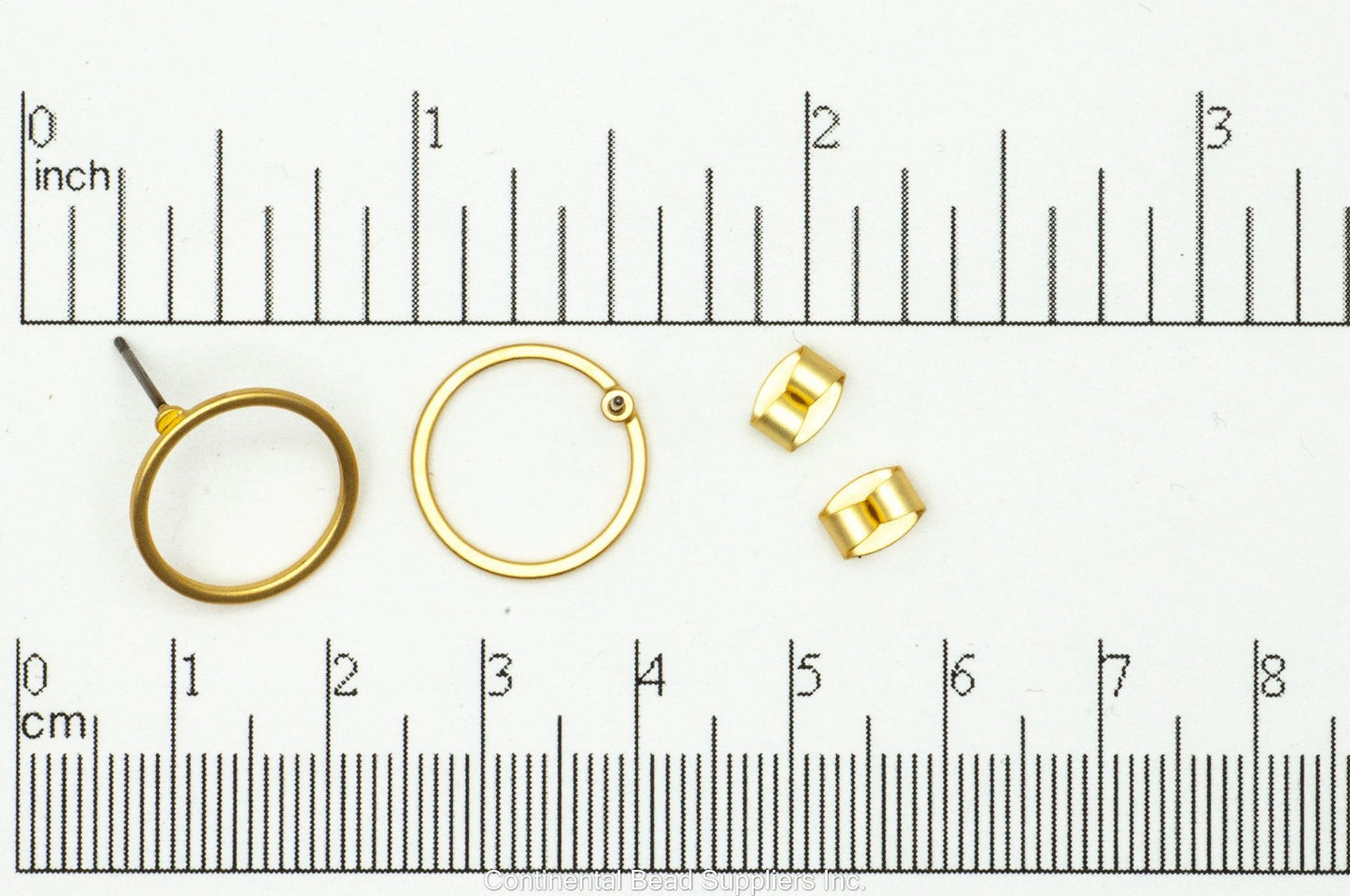 15mm Round Hoop Post Earring - Earnut Included - Available in 4 Finishes - Sold by the Piece - KE-21