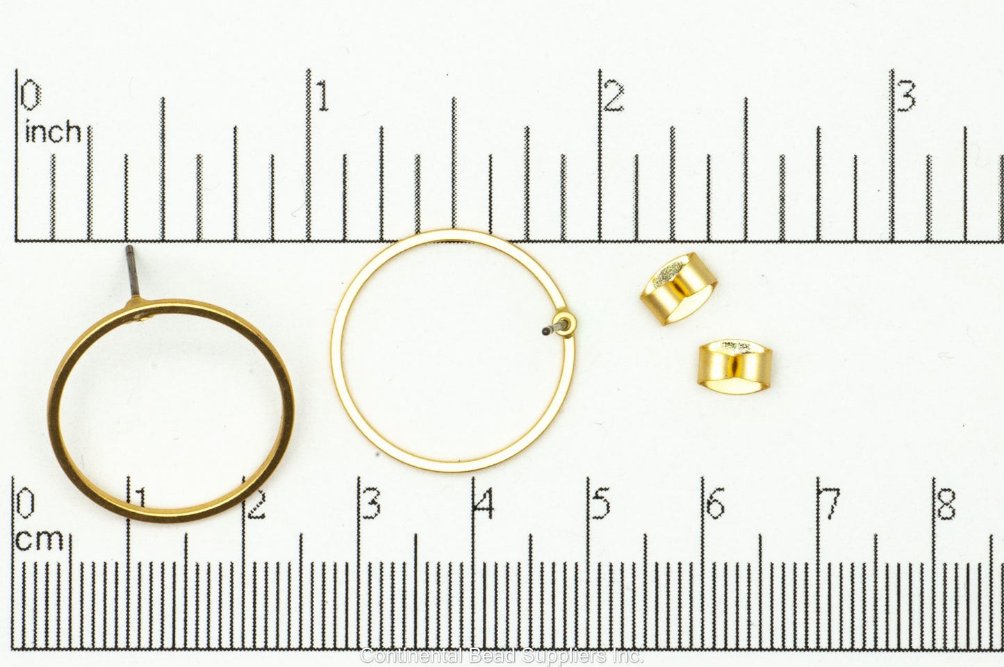 21mm Round Hoop Post Earring - Earnut Included - Available in 4 Finishes - Sold by the Piece - KE-23