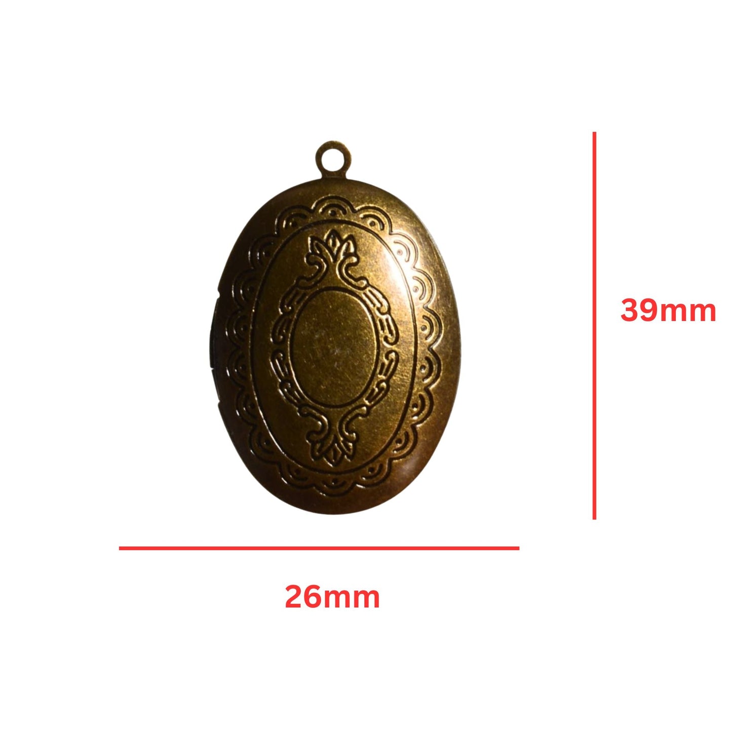Oval Brass Photo Locket Pendant – 39mm