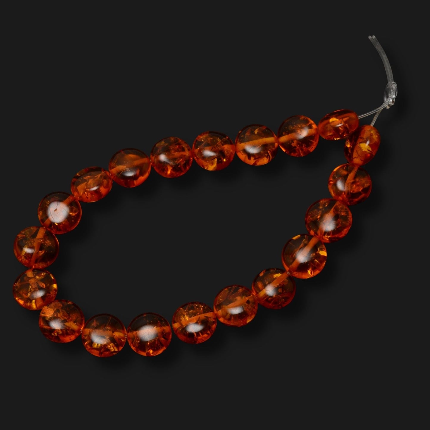 Pressed Amber Round Beads – Approx. 10mm – Full Strand