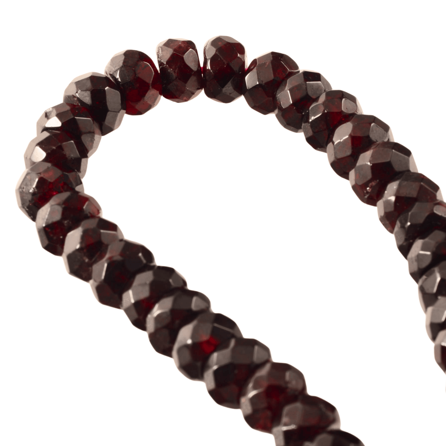 Dark Red Garnet Rondel Beads – 9x6mm Faceted Strand (77 Beads)