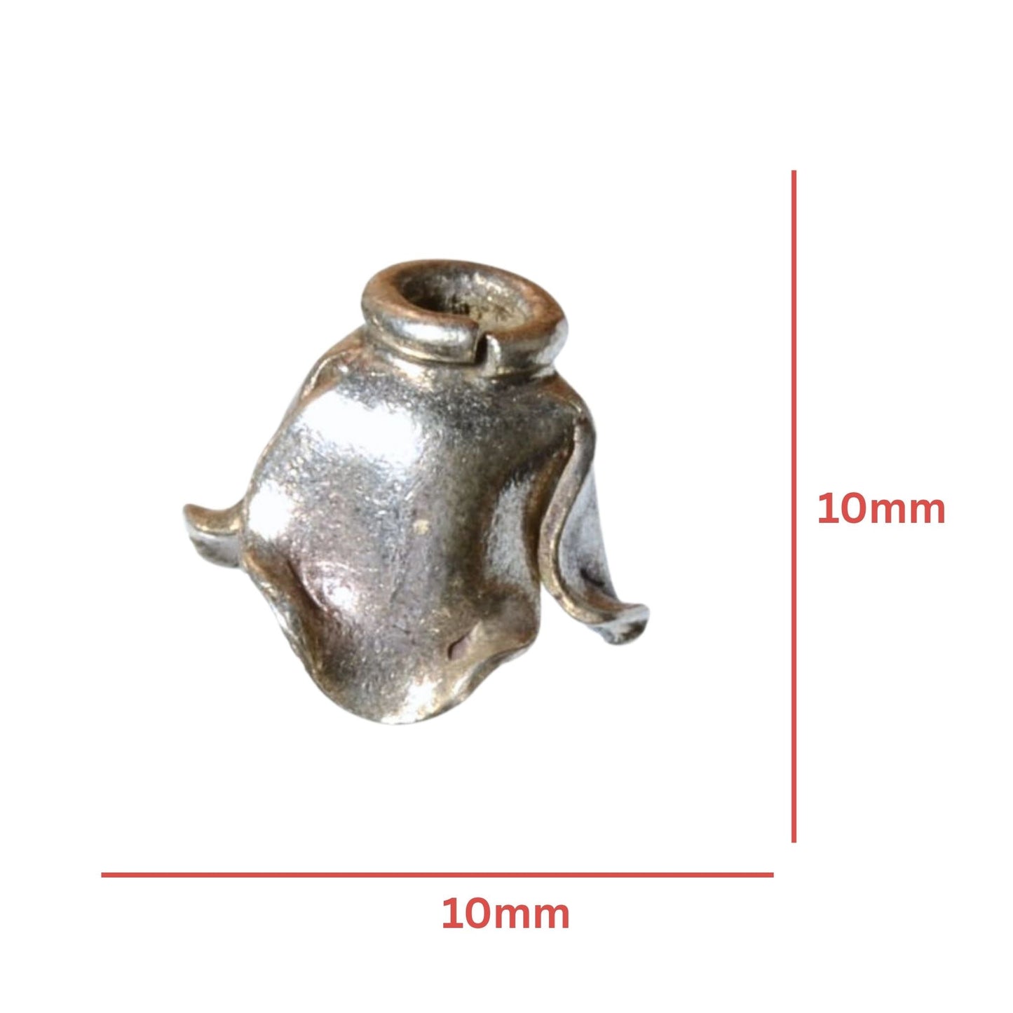 Sterling Silver Flower Bead Cap – Vintage .925 Silver (10mm)