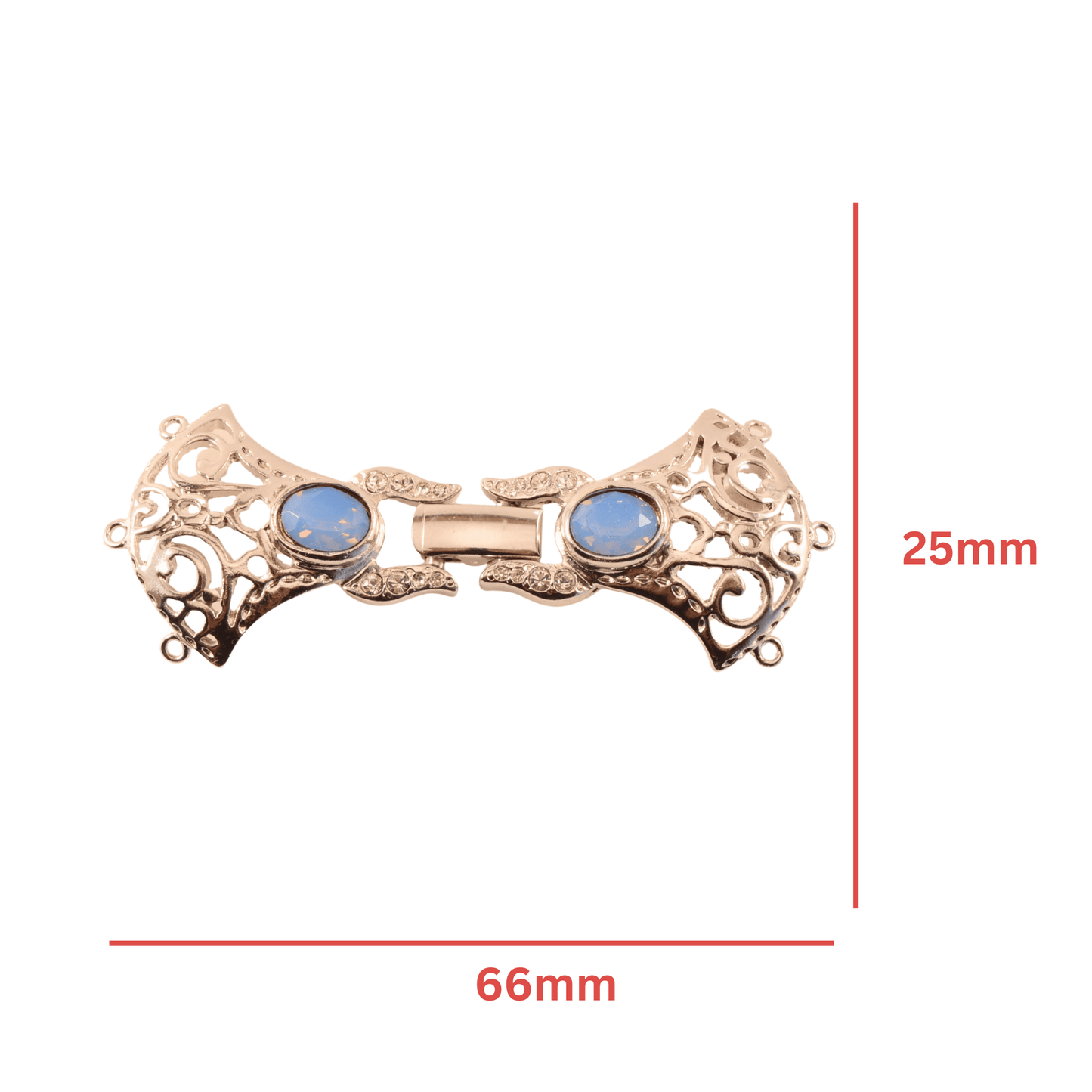 Decorative Buckle Box Clasp – 6 Loop Multi-Strand, 66mm x 25mm