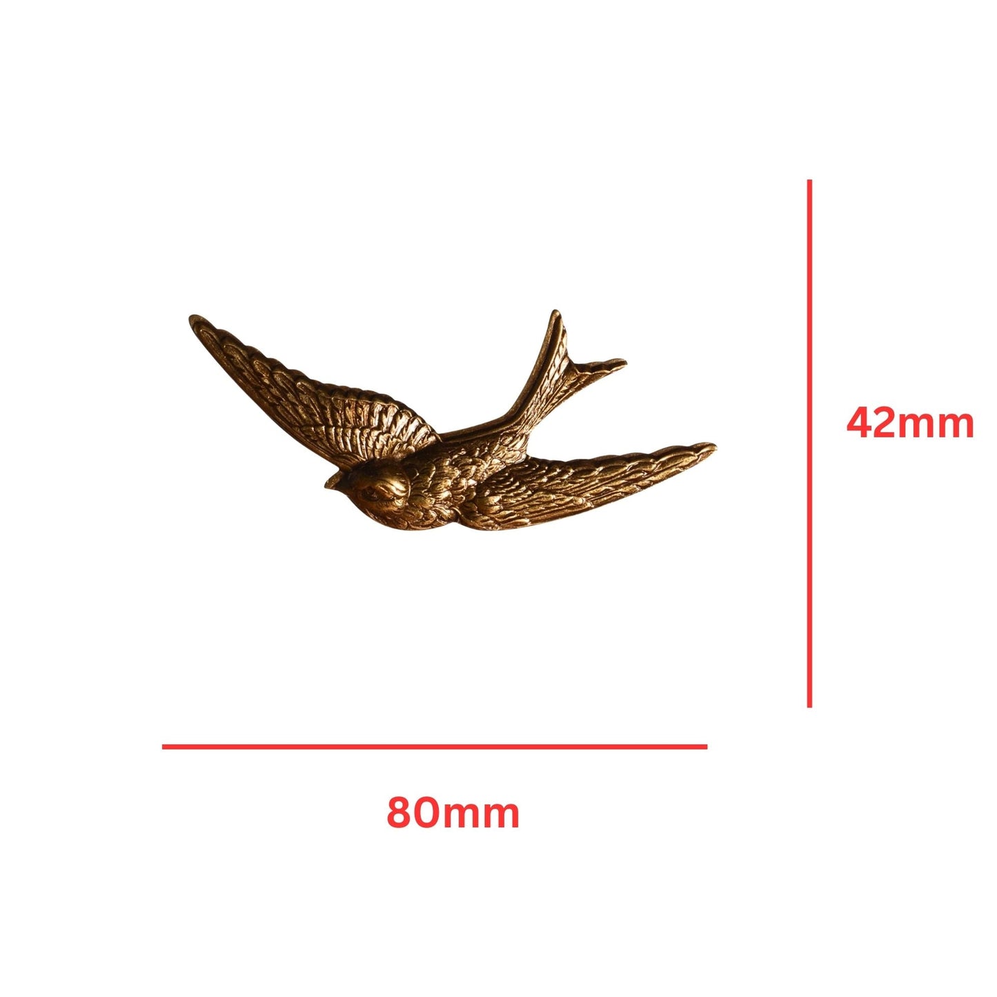 Flying Bird Brass Stamping in Antique Brass - Sold by the Piece
