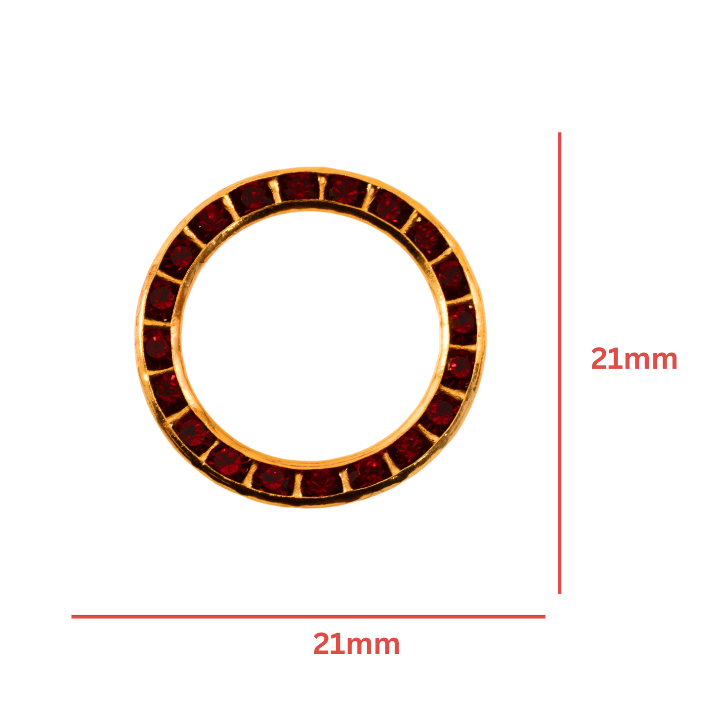 Gold Plated Crystal Eternity Ring Connector – 21mm Open Circle