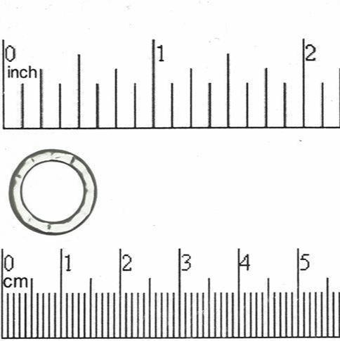 15mm Textured Round Closed Ring Link - Made of Pewter - Satin Rhodium Silver and Satin Hamilton Gold Finishes - Sold by the Piece - K47