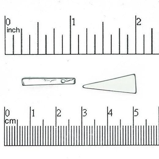 20mm Triangle Drop Pendant - Made of Pewter - Side-Drilled - Sold Individually - K53