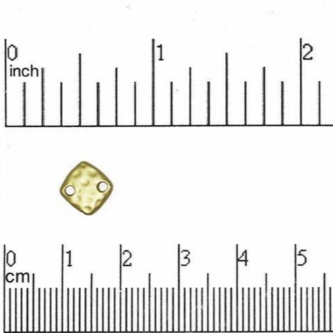 9mm Small Textured Square Connector - Made of Pewter - Satin Rhodium Silver and Satin Hamilton Gold - Sold by the Piece - K58