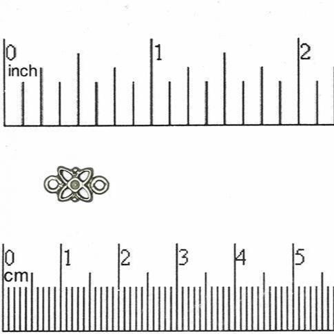 10mm Flower Charm Connector - Satin Rhodium Silver & Satin Hamilton Gold - Made from Brass - Sold by the Piece - K61