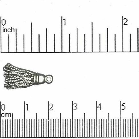 21mm Tassel Charm Pendant - Made of Pewter - Sold Individually - K64