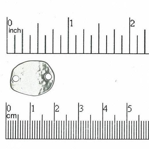 19mm x 15mm Hammered Connector - Made of Pewter - With Two 1.5mm Holes - Sold by the Piece - K6