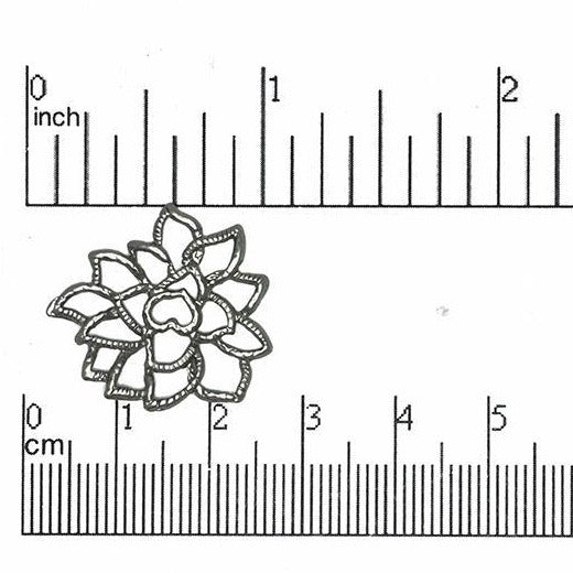 25mm Leafy Designer Connector - Made of Pewter - Satin Rhodium Silver and Satin Hamilton Gold - Sold by the Piece - K17