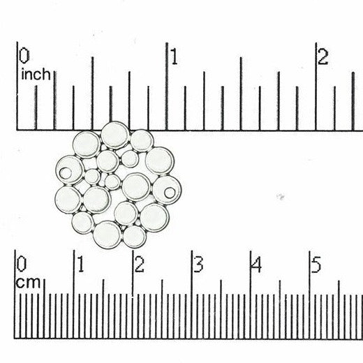 22mm Artistic Bubble Connector - Made of Pewter - Satin Rhodium Silver and Satin Hamilton Gold - Sold by the Piece - K19