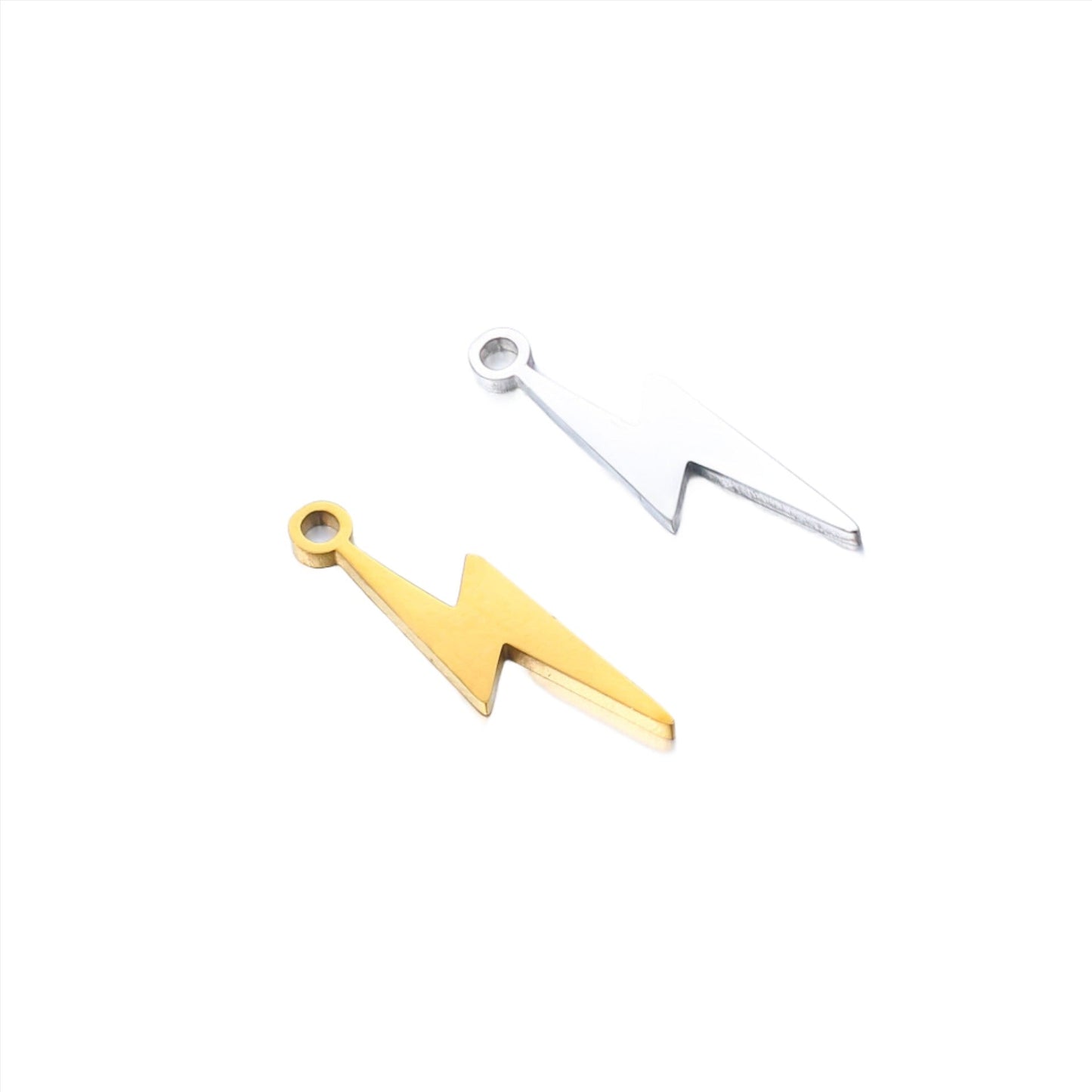 18mm x 5mm Lightning Bolt Charm - Made of Stainless Steel - Sold individually - SSC3