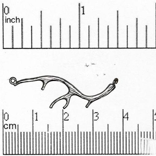 36mm Elk Antler Charm Connector - Made of plated brass - Sold individually - K69