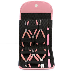 Beader's Tool Set Fashion Color Plier Set & Clutch Bubblegum PLFAS08 The BeadSmith