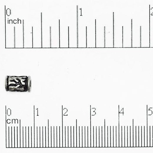Wood Grain Textured Pewter Bead 8.7mm x 5mm in Silver & Gold - Sold in 100pc Packages - CBS5/B1000