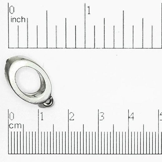 21mm x 13mm Thick Oval Post Earring w/ Loop - Made of Pewter - Sold Individually - CBSG1