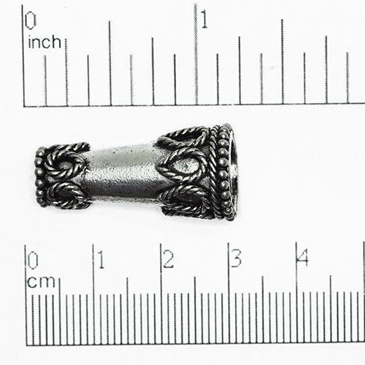 29mm x 14mm Rope Teardrop Accent Cone Charm - Made of Pewter - Sold Individually - CBS181