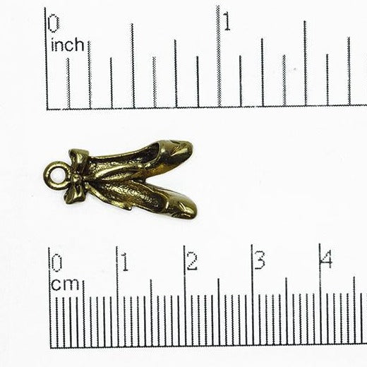 23mm x 11mm Ballerina Pointe Shoes Charm - Made of Pewter - Sold Individually - CBS437