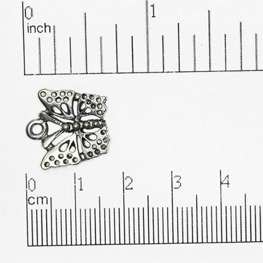 17mm Ornate Filigree Butterfly Charm - Made of Pewter - Sold Individually - CBS837