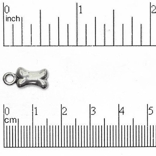 16mm x 7mm Dog Bone Charm - Made of Pewter - Sold Individually - CBS1498