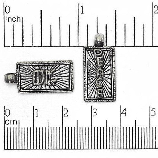 11mm x 24mm Pewter Chinese Peace (Double-Sided) Sold by the Piece - CBS1740
