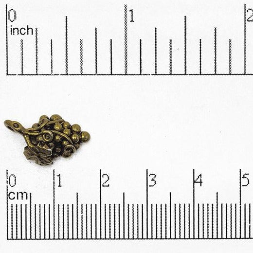 19mm x 11mm Bunch of Grapes Charm - Made of Pewter - Sold Individually - CBS1974