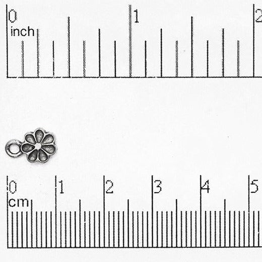 7mm x 11mm Small Daisy Charm - Made of Pewter - Sold Individually - CBS1984