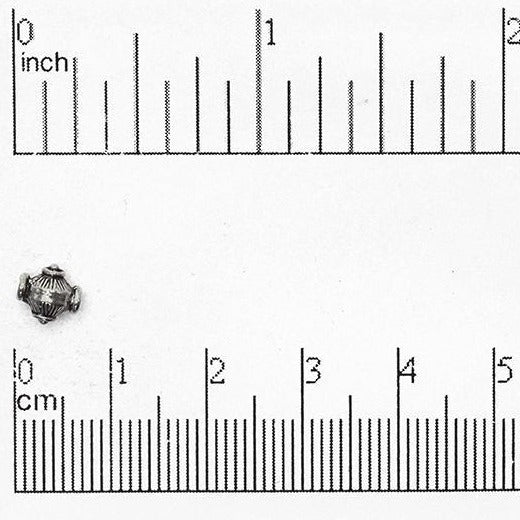 6mm Lined Octahedron Bead - Made of Pewter - Sold Individually - CBS2003