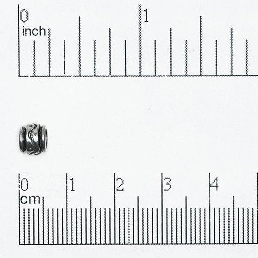 5mm Ornate Banded Barrel Bead - Made of pewter - Sold individually - CBS2019